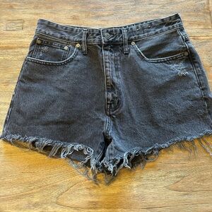 Madewell Black Cut Off Denim Shorts Zip Fly 3” Inseam Size 29